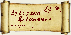 Ljiljana Milunović vizit kartica
